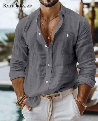 Classic Men's Casual Linen Shirt