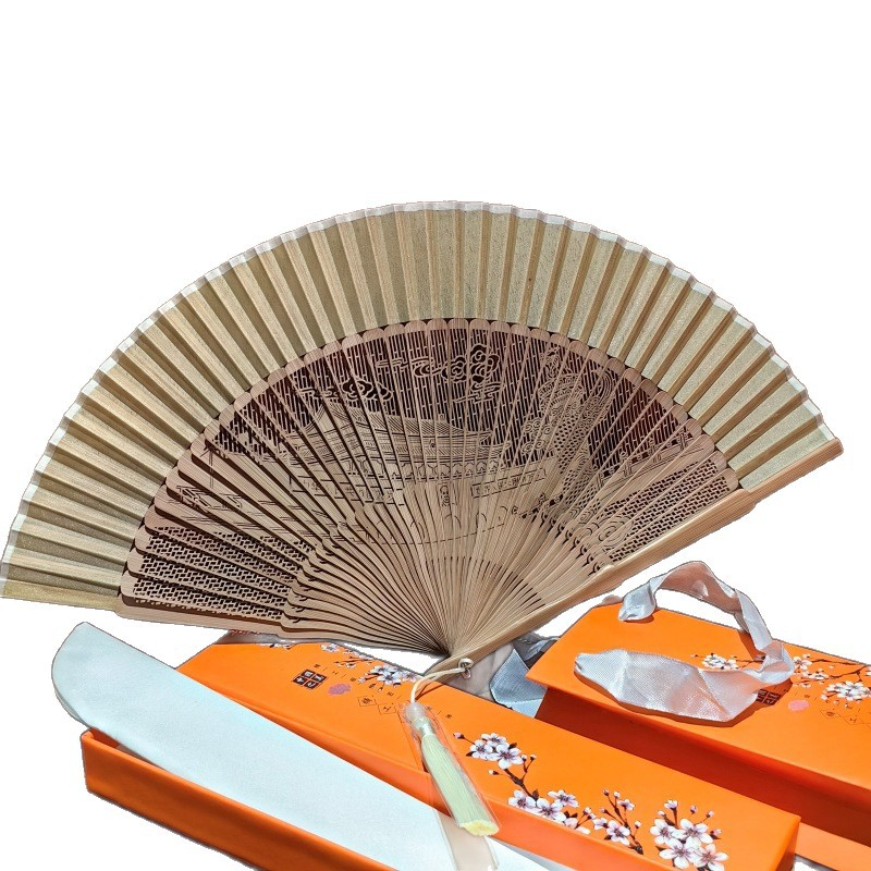 Bamboo carved sandalwood fan