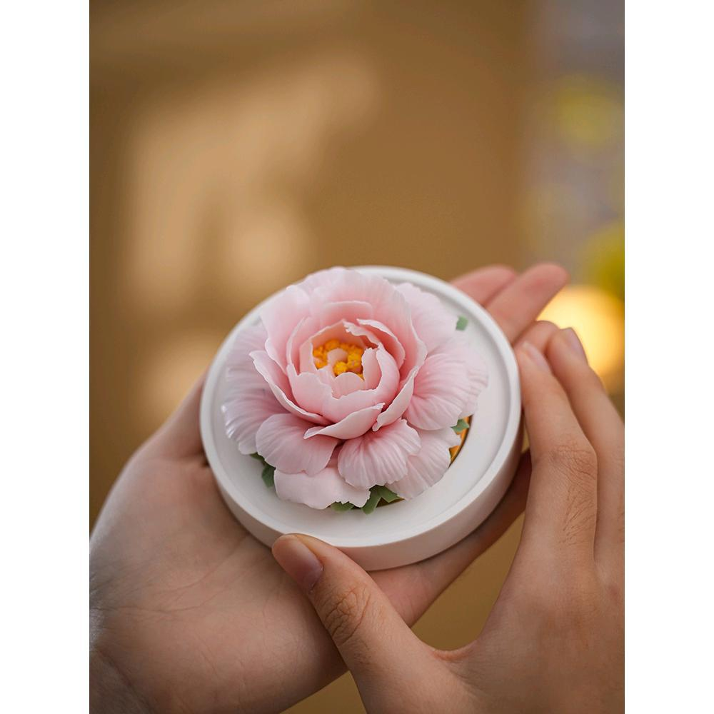 Peony Flower Ornament Gift Box Set