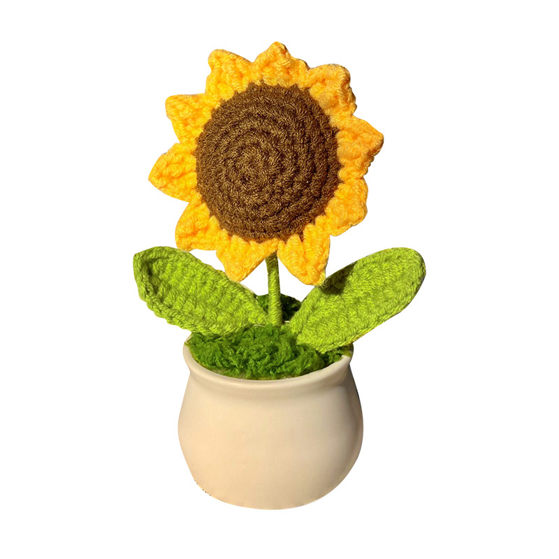 Hand-woven sunflower potted ornaments