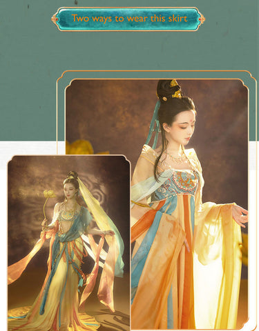 BlueDail Dunhuang Feitian Style Embroidery Hanfu Clothing Inspired by the Dunhuang Murals(5PCS)-02
