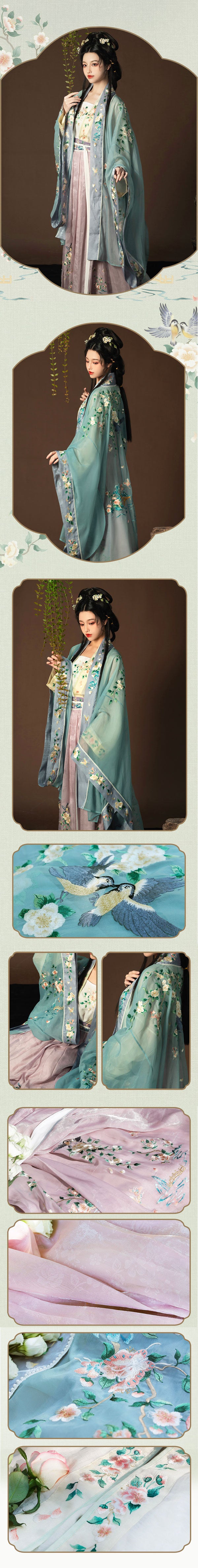 Song of Spring - Peony Flower Embroidery Hanfu Clothing Chinese Dress for Garden Tea Party