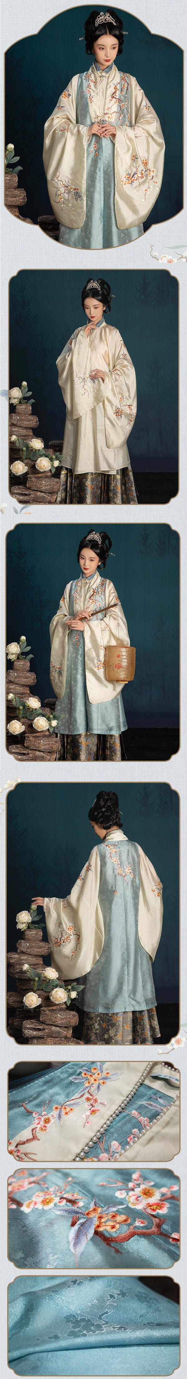 The Plum Blossom Blossoms From the Bitter Cold - Handmade Plum Blossom Embroidery Hanfu Clothing Horse Face Skirt