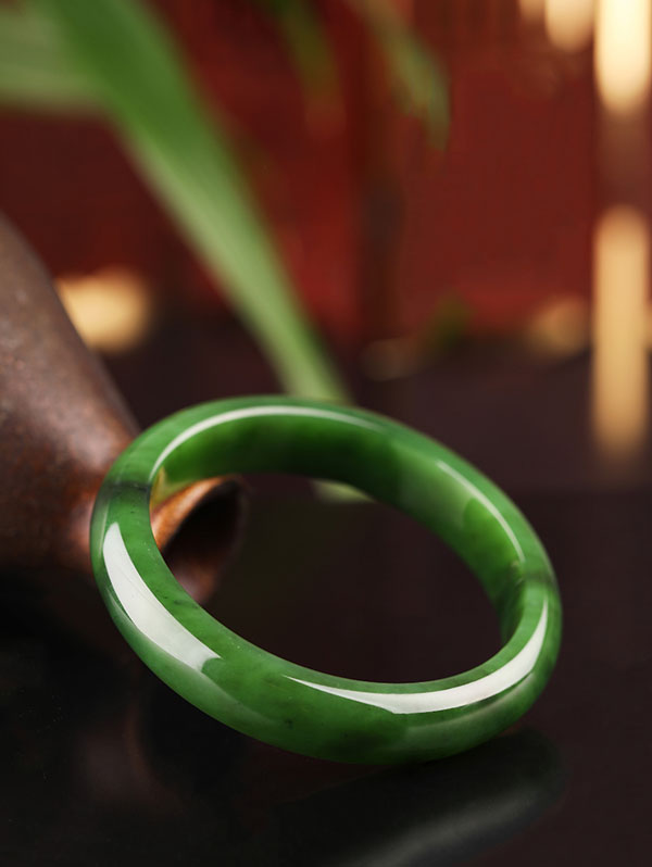 Emerald Green Chinese Style Natural Hetian Jadeite Jade Bangle for Women-06