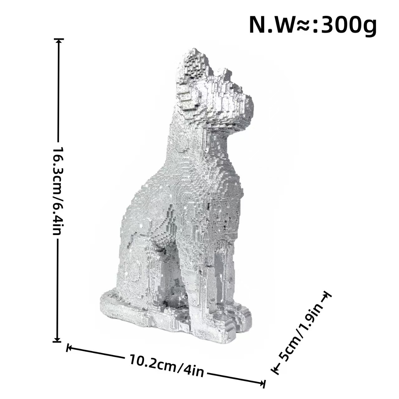 Luxury-luxurious style entrance desk resin engraved building block sitting cat figurine