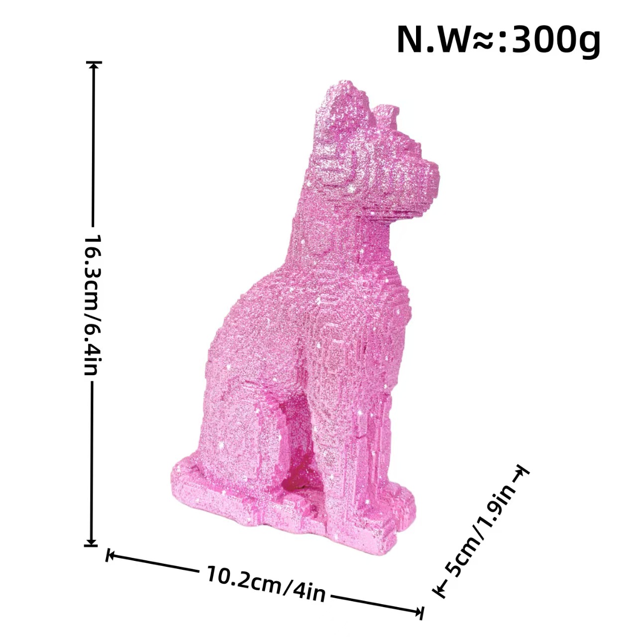 Luxury-luxurious style entrance desk resin engraved building block sitting cat figurine