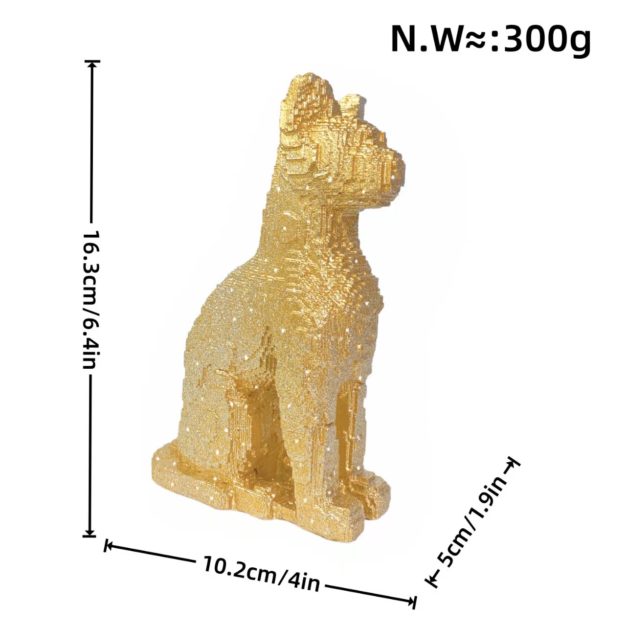 Luxury-luxurious style entrance desk resin engraved building block sitting cat figurine