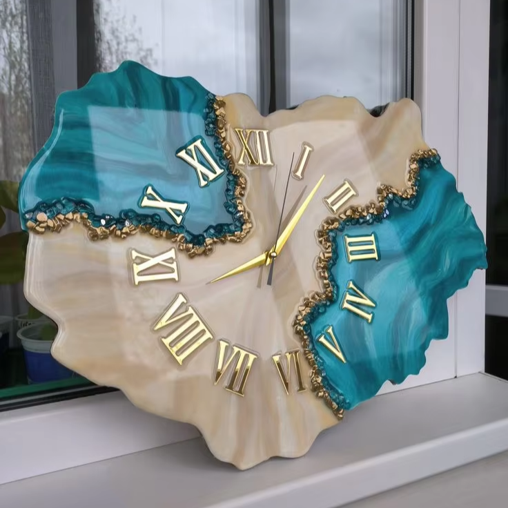 Classic Wooden and Resin Wall Clock for Unique Home Decor