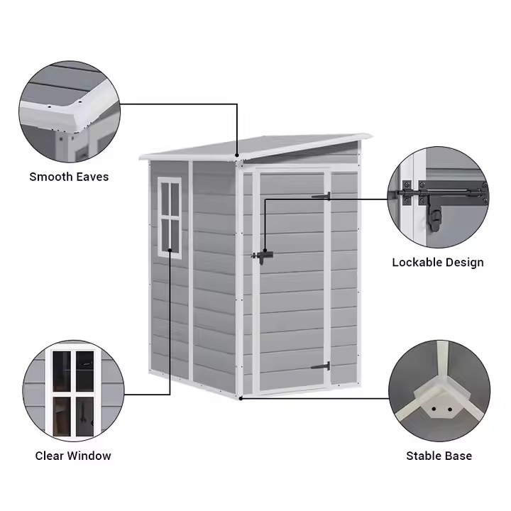 Waterproof Outdoor Plastic Garden Shed Small Lean to Shed for Garden Tools