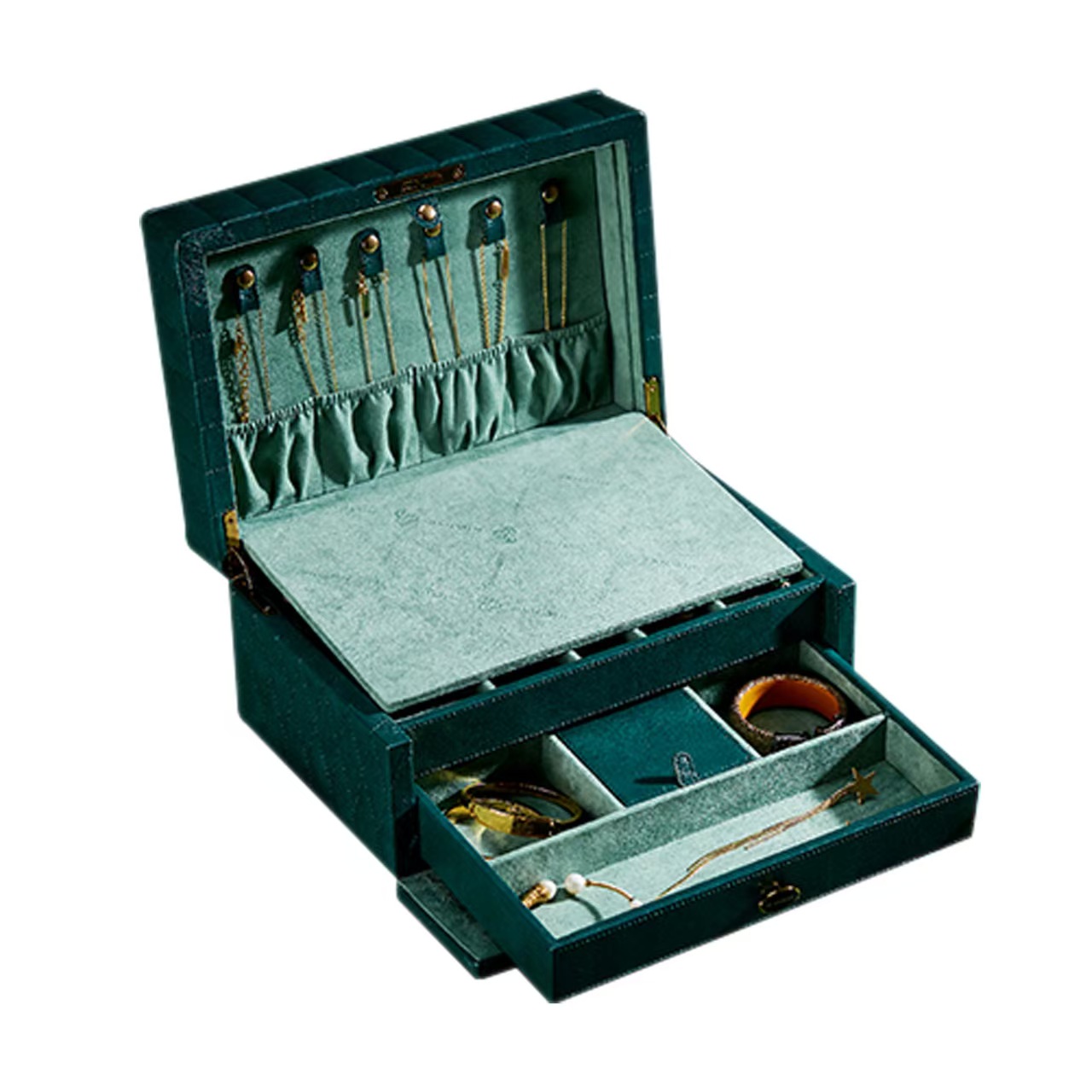 High-quality multi-slot jewelry counter jewelry leather case