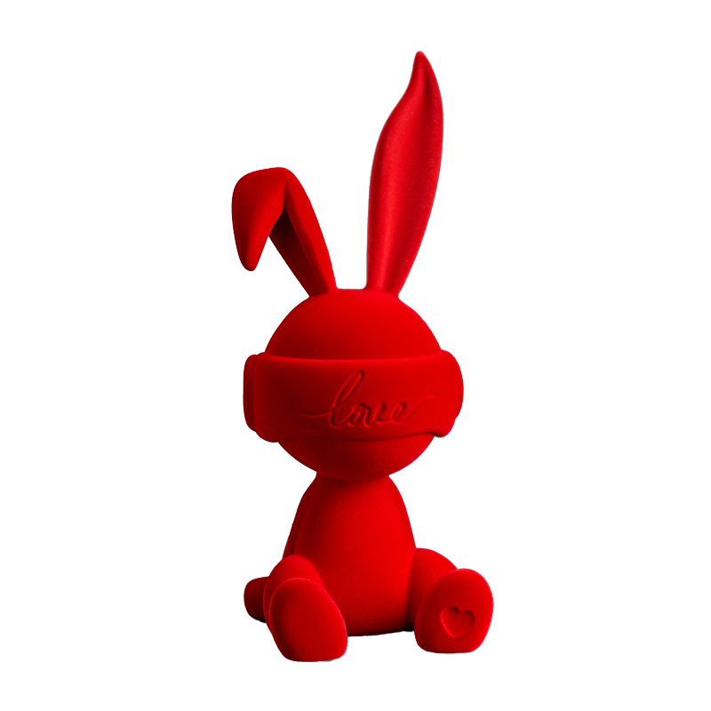 Cartoon Eco-friendly Resin Rabbit Animal Sitting Posture Figurine Ornament