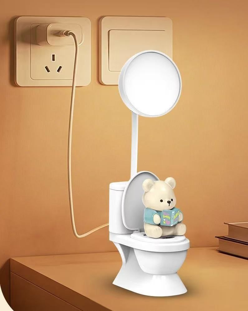 Mini Panda Toilet Night Light Pen Holder