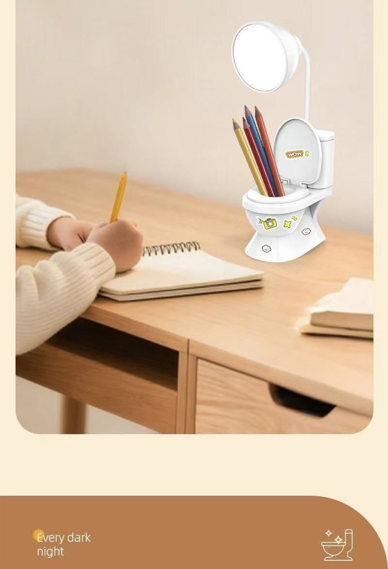 Mini Panda Toilet Night Light Pen Holder