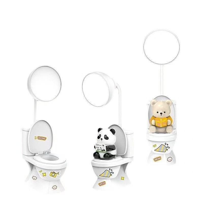 Mini Panda Toilet Night Light Pen Holder