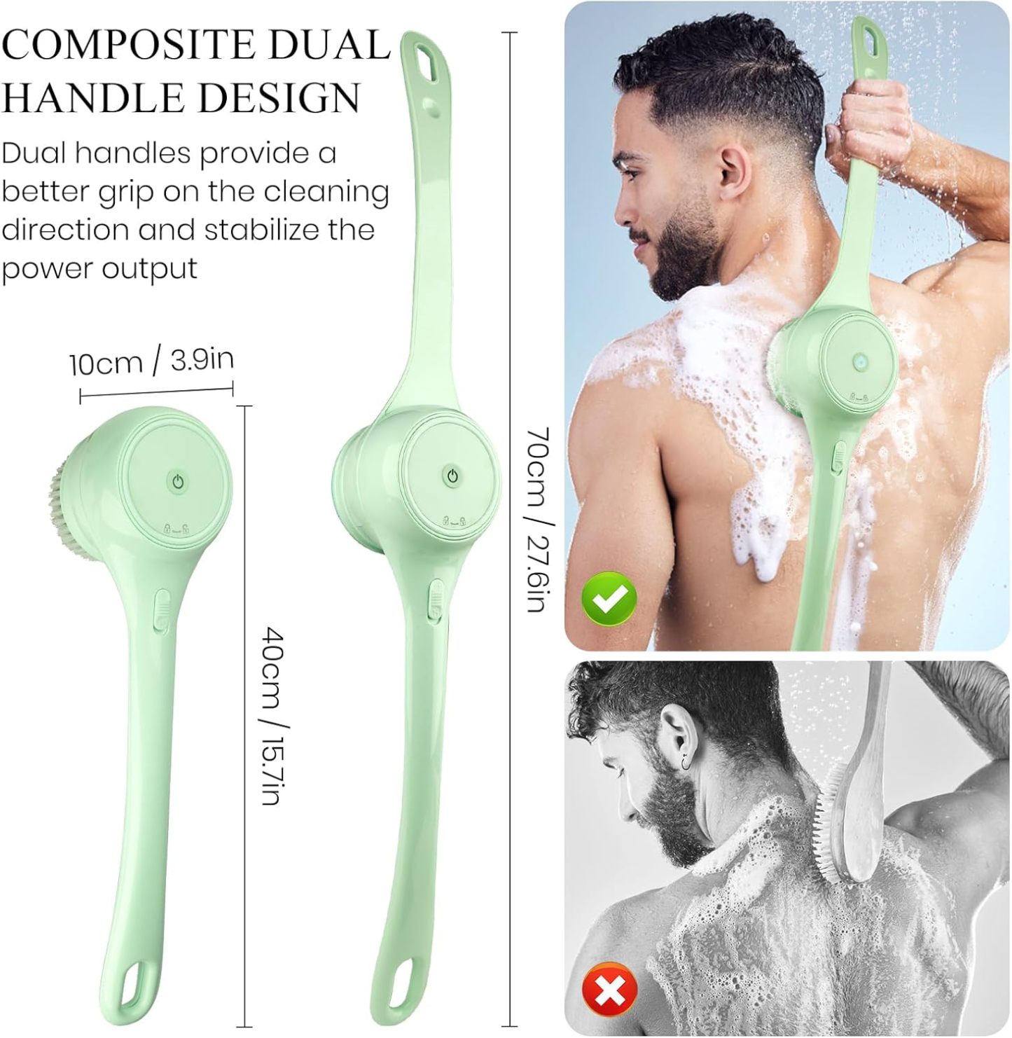 Electric body brush back brush