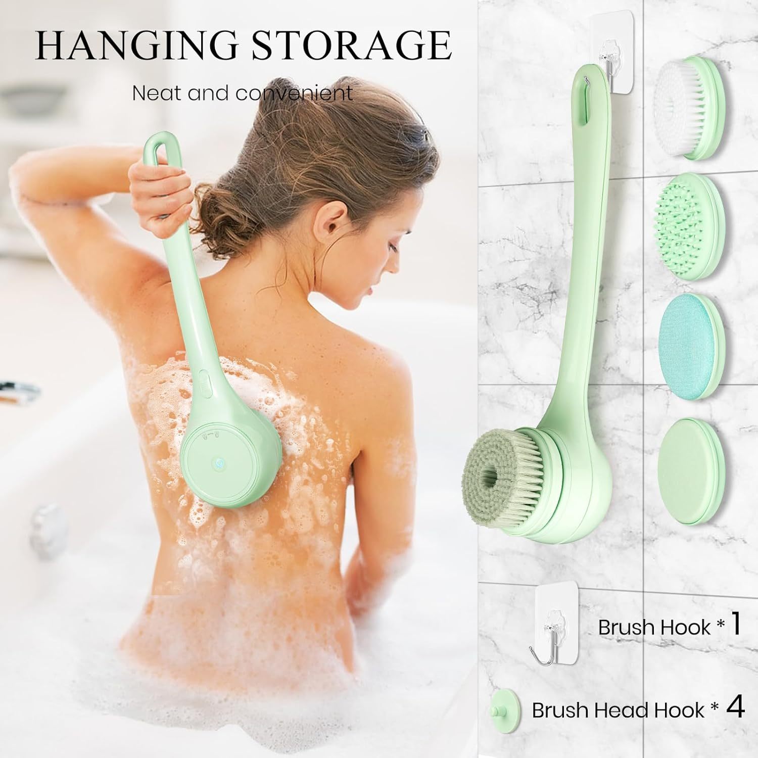 Electric body brush back brush