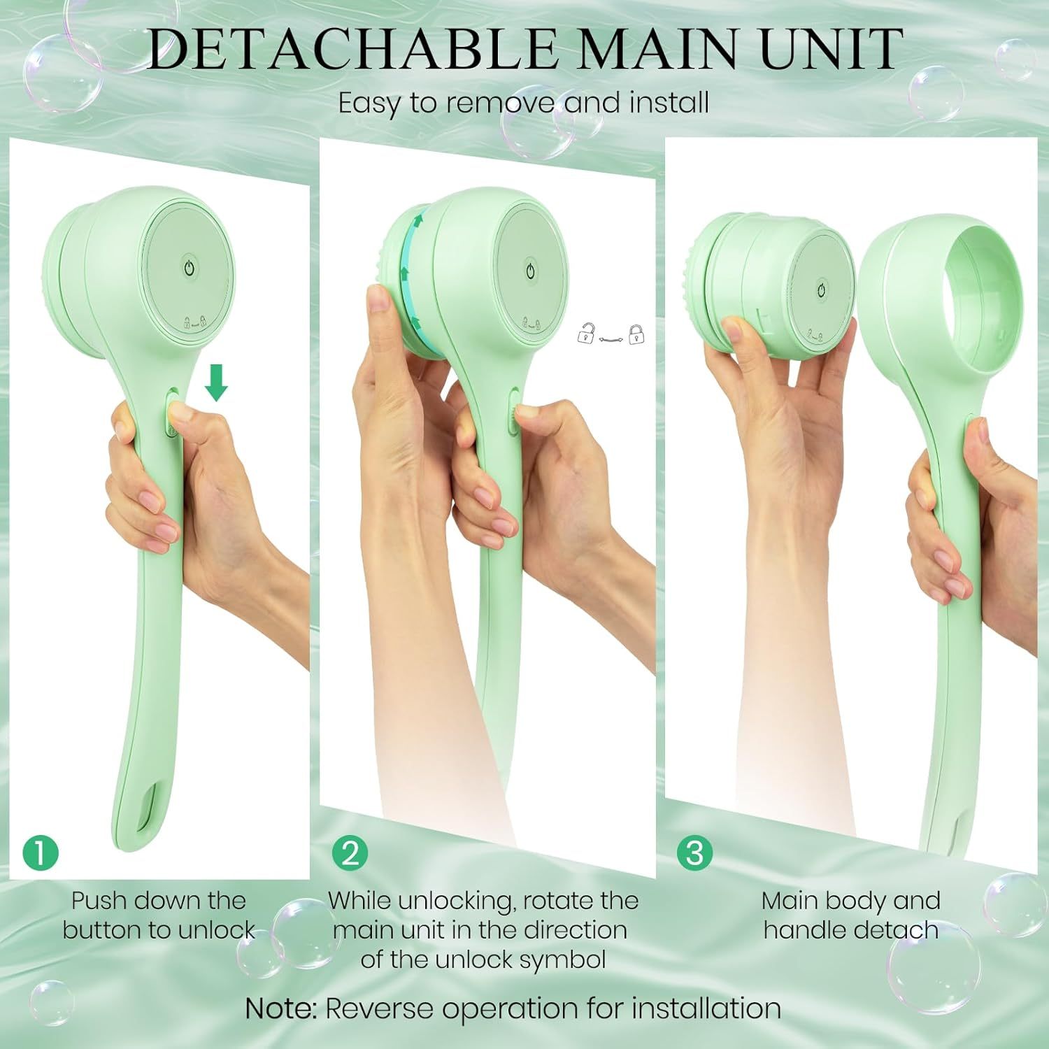 Electric body brush back brush