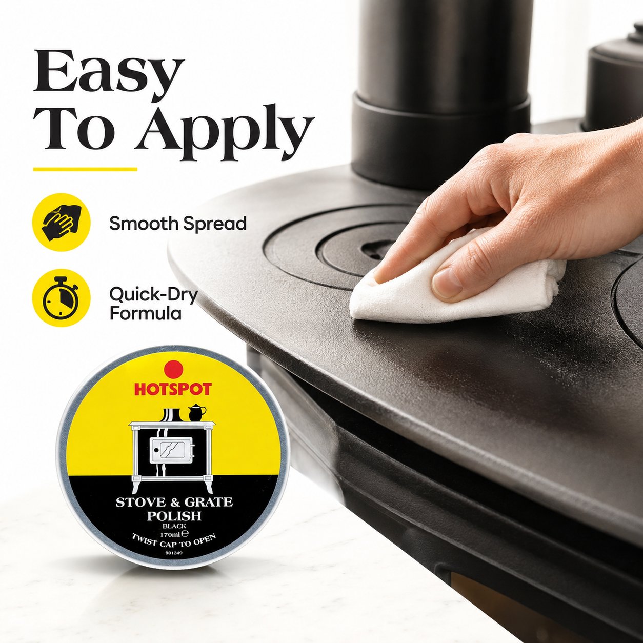 Stove polish application