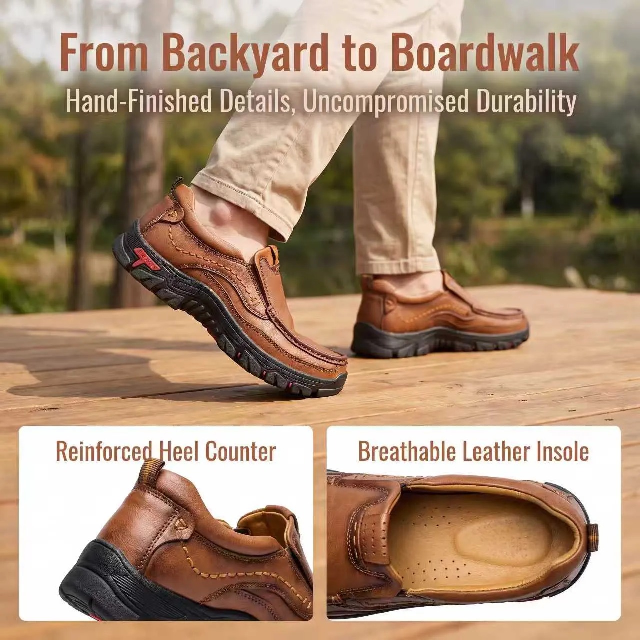 ⏰Last Day!45% OFF 🔥VELTOE® Men's Handmade Genuine Leather Orthopedic Walking Shoes