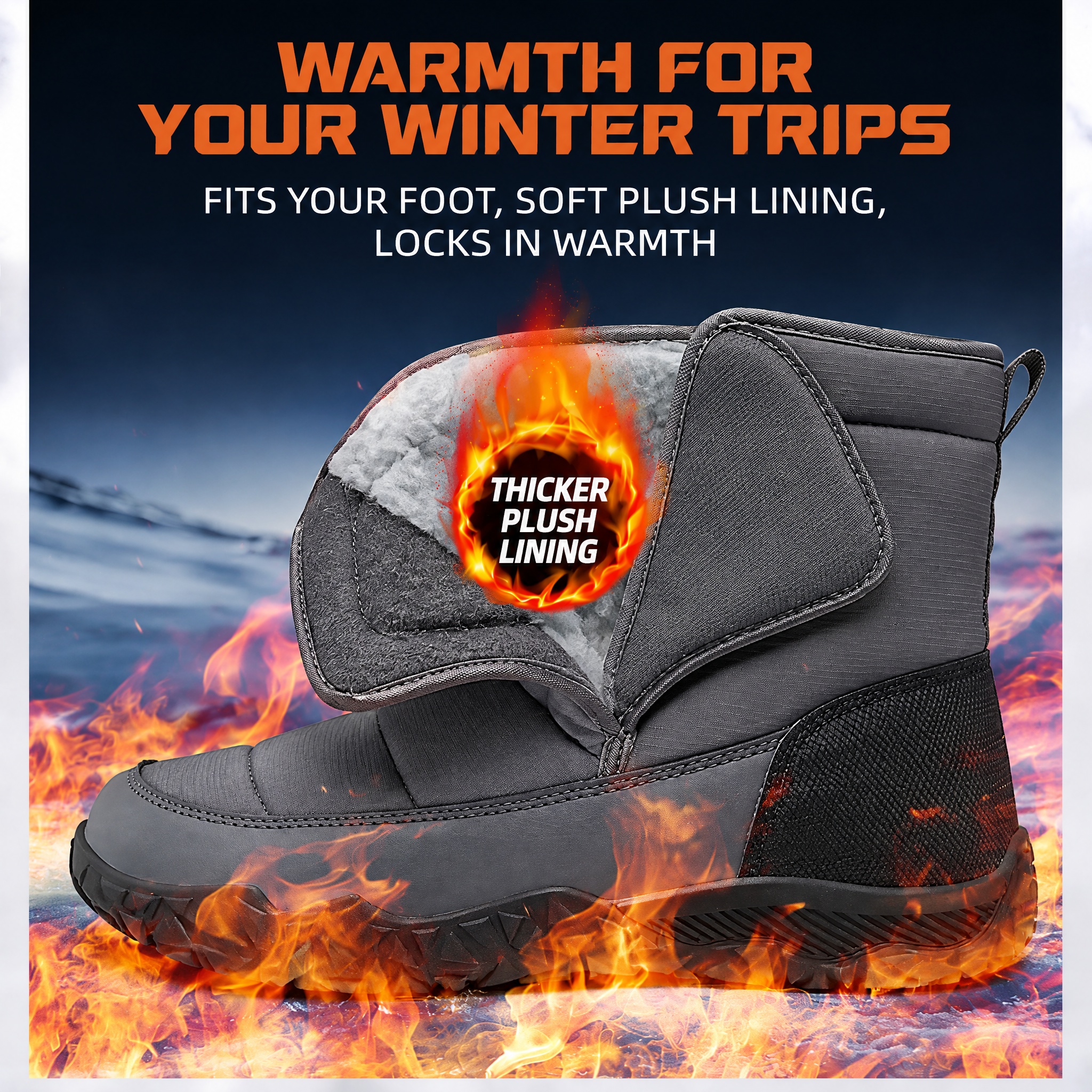 ⏰Last Day! 45% OFF🔥VELTOE®Men’s Fleece Lined Waterproof Winter Snow Boots