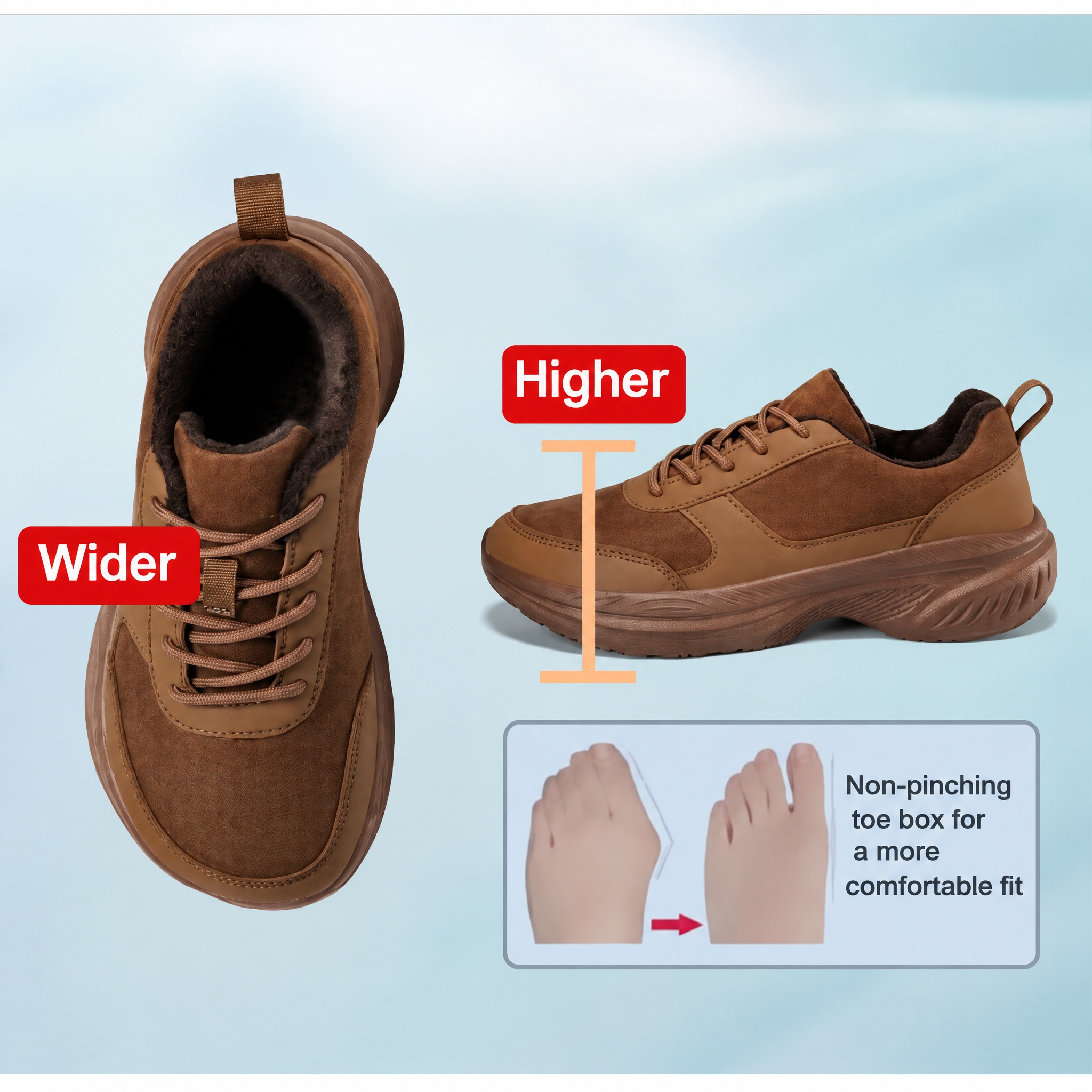 ⏰Last Day! 45% OFF🔥WIDERFIT®Women’s Winter Warm Fleece Lined Shoes