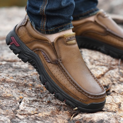 Mens Handcrafted Cowhide Orthopedic Loafers