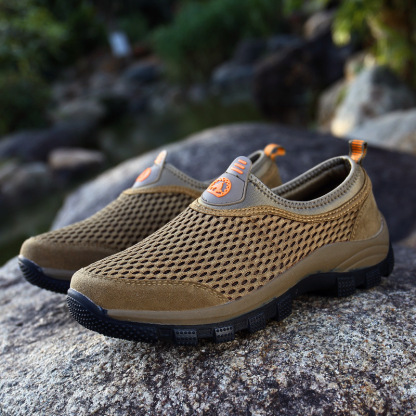 Mens Casual Slip On Mesh breathable Walking Hiking Sneaker