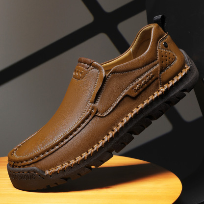 Mens Handcrafted Cowhide Orthopedic Loafers