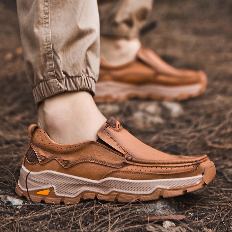 Mens handcrafted Genuine Leather Outdoor Loafers 