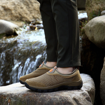 Mens Casual Slip On Mesh breathable Walking Hiking Sneaker