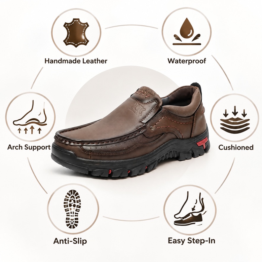 ⏰Last Day! 45% OFF  🔥VELTOE®Men’s Slip-On Outdoor Genuine Leather Shoes