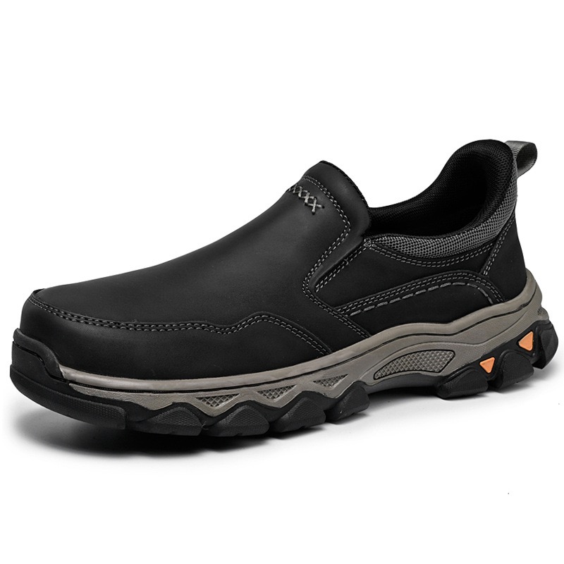 mens genuine leather orthopedic outdoor walking slip-on shooes