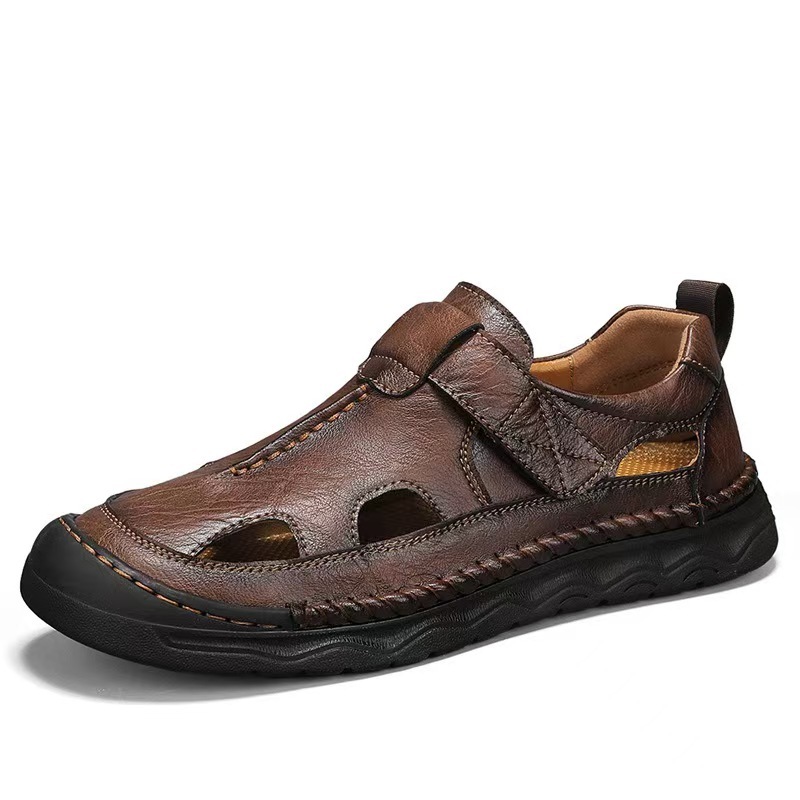 ⏰Last Day!45% OFF 🔥VELTOE®Men's Wide-Toe Genuine Leather Orthopedic Sandals