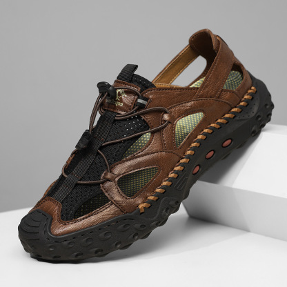🔥 MANTRAFF®Men's Ultralight Genuine Leather Orthopedic Outdoor Casual Shoes