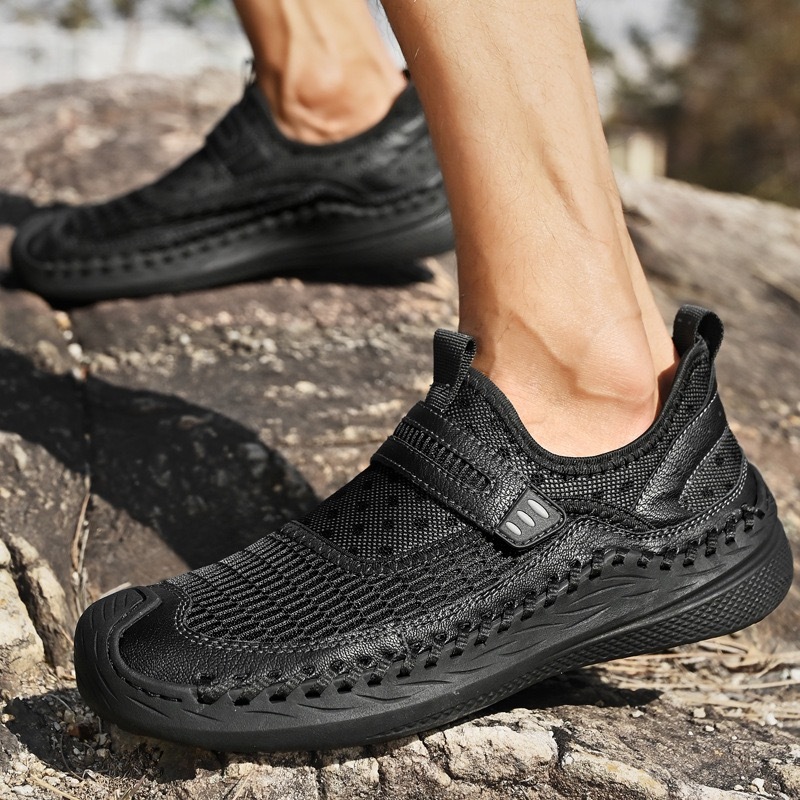 GARB Men's Handcrafted Genuine Leather Breathable Outdoor Sneakers
