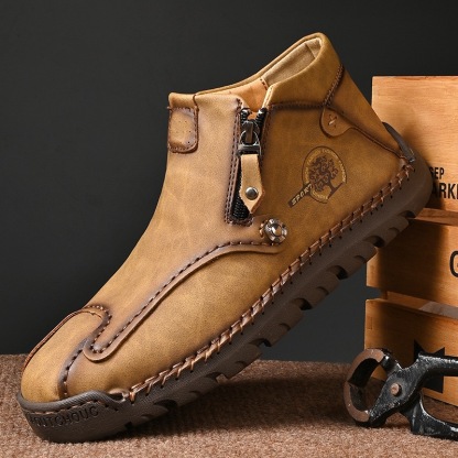 mens handmade genuine leather orthopedic boots