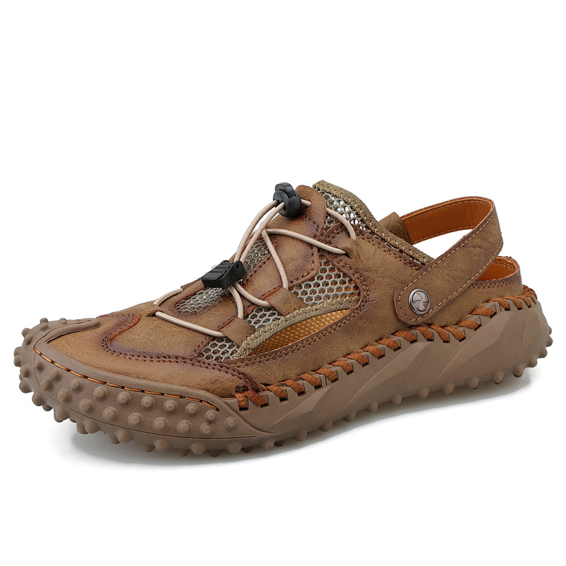 GARB Men's handmade genuine leather orthopedic slip-on shoes