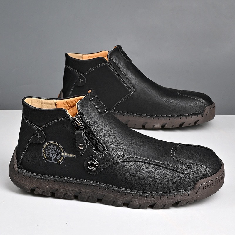mens handmade genuine leather orthopedic boots