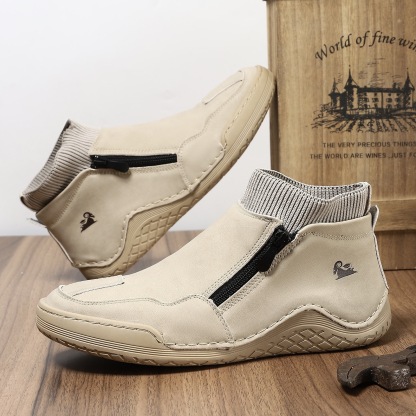 mens genuine leather orthopedic boots