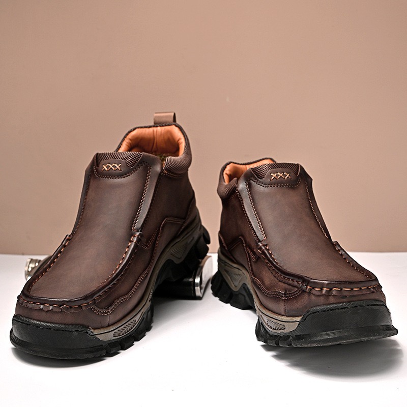 mens handmade genuine leather orthopedic comfortable walking boots
