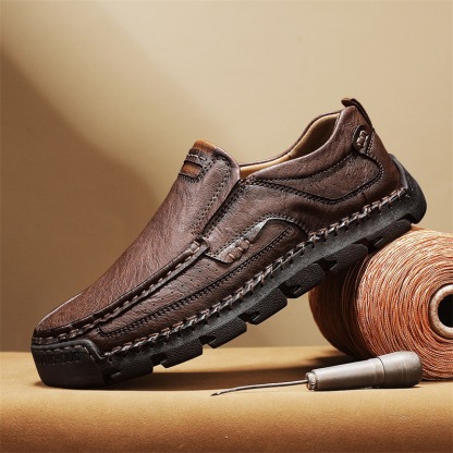 Mens Handcrafted Cowhide Orthopedic Loafers - Wide Toe Box
