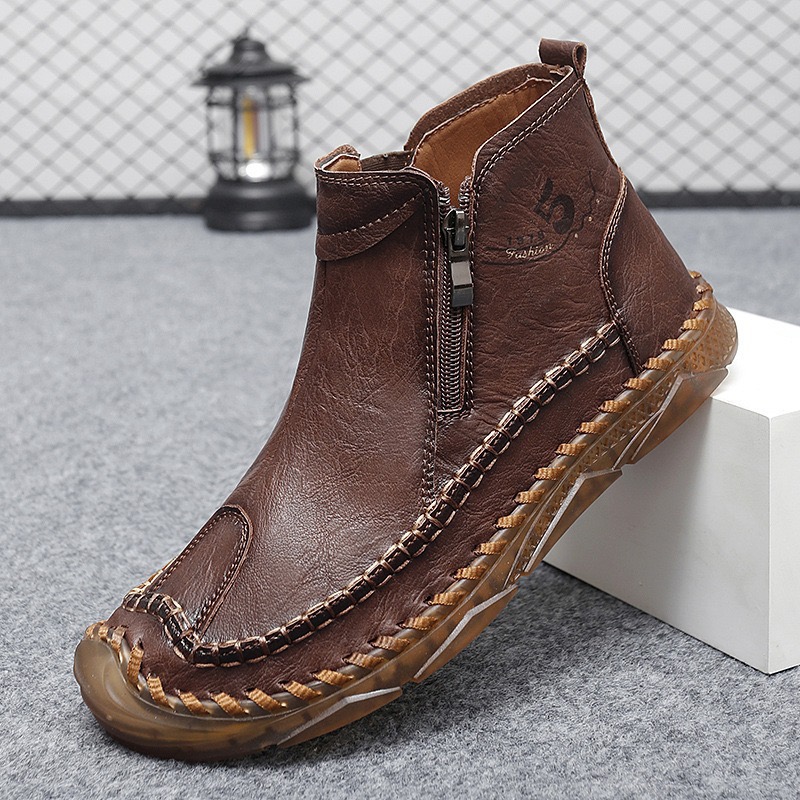 mens Handmade Genuine Leather No-Glue Orthopedic Boots by GARB 