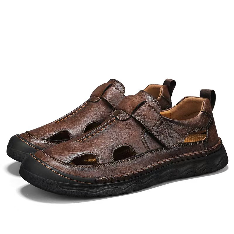 ⏰Last Day!45% OFF 🔥VELTOE®Men's Wide-Toe Genuine Leather Orthopedic Sandals