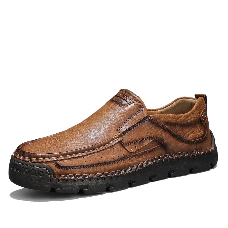 Mens Handcrafted Cowhide Orthopedic Loafers - Wide Toe Box