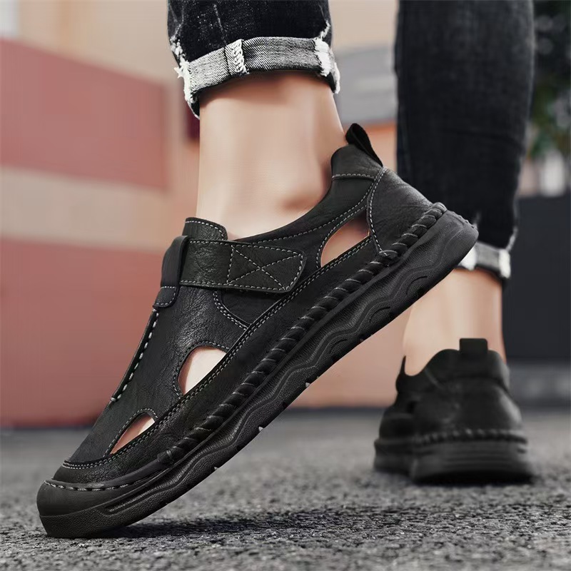 ⏰Last Day!45% OFF 🔥VELTOE®Men's Wide-Toe Genuine Leather Orthopedic Sandals