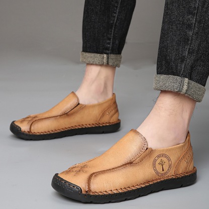 mens handmade cowhide orthopedic loafers