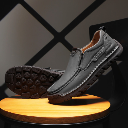 Mens Handcrafted Cowhide Orthopedic Loafers