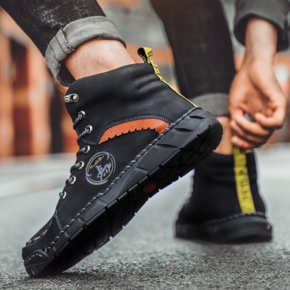 mens genuine leather orthopedic outdoor boots