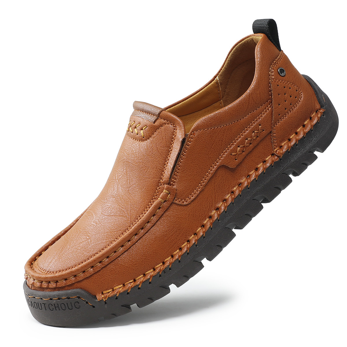 Mens Handcrafted Cowhide Orthopedic Loafers