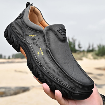 Mens Handcrafted Cowhide Orthopedic Outdoor Loafers 